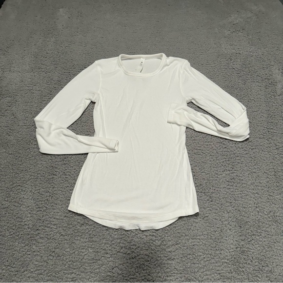 lululemon Hold Tight Long-Sleeve Shirt. White Size 4 - Picture 1 of 7